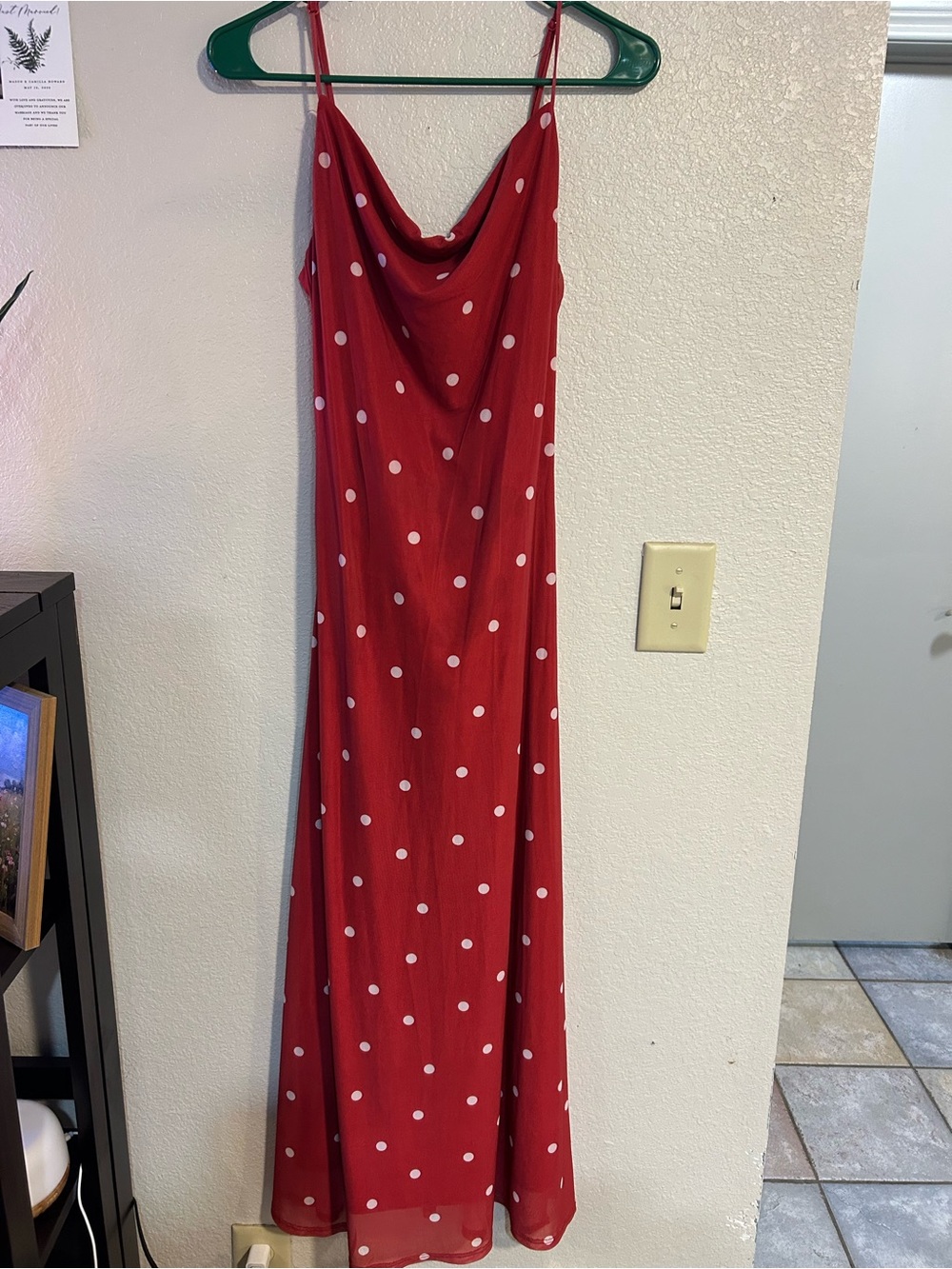 Trixxi Red Polka Dot Cowl Neck Slip Dress